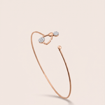 Load image into Gallery viewer, Modern Diamond Twin Disc & Bead Bangle in 18K Rose Gold