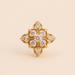 Load image into Gallery viewer, Vintage-Inspired Diamond Mandala Nose Pin in 18K Yellow Gold
