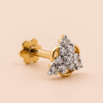 Load image into Gallery viewer, Radiant Diamond Pyramid Cluster Nose Pin in 18K Yellow Gold