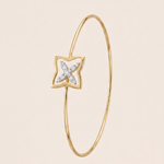 Load image into Gallery viewer, Modern Diamond Interlocking Floral Star Bangle in 18K Yellow Gold