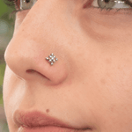 Load image into Gallery viewer, Vintage-Inspired Diamond Mandala Nose Pin in 18K Yellow Gold