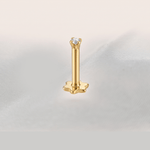 Load image into Gallery viewer, Classic Four-Prong Diamond Solitaire Nose Pin in 18K Yellow Gold
