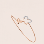 Load image into Gallery viewer, Romantic Diamond Interlocking Clover Bangle in 18K Rose Gold