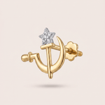 Load image into Gallery viewer, Symbolic Diamond Hammer, Sickle & Star Nose Pin in 18K Yellow Gold