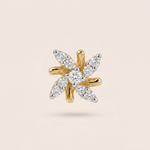 Load image into Gallery viewer, Dynamic Diamond Pinwheel Nose Pin in 18K Yellow Gold
