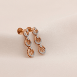Load image into Gallery viewer, Cascading Triple Teardrop Diamond Dangle Earrings in 18K Rose Gold