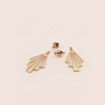 Load image into Gallery viewer, Art Deco Sunburst Diamond Jacket Earrings in 18K Rose Gold