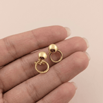 Load image into Gallery viewer, Delicate Ribbon Halo 18K Yellow Gold Diamond Stud Earrings