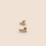 Load image into Gallery viewer, Interlocking Loop Linear Diamond Stud Earrings in 18K Rose Gold