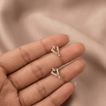Load image into Gallery viewer, Modern Geometric Chevron Diamond Stud Earrings in 18K Yellow Gold