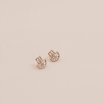 Load image into Gallery viewer, Geometric Art Deco Diamond Stud Earrings in 18K Rose Gold