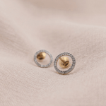 Load image into Gallery viewer, Eternity Halo 18K Yellow Gold Diamond Stud Earrings