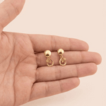Load image into Gallery viewer, Graceful Ribbon Teardrop 18K Yellow Gold Diamond Stud Earrings