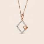 Load image into Gallery viewer, Infinite Love Diamond Square Pendant in 18K Rose Gold