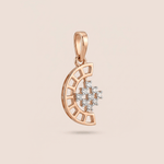 Load image into Gallery viewer, Celestial Fan 18K Rose Gold Sculptural Diamond Pendant