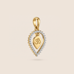 Load image into Gallery viewer, Sacred Om Leaf Diamond Pendant in 18K Yellow Gold