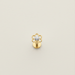 Load image into Gallery viewer, Dainty Open Petal Diamond Floral Nose Pin in 18K Yellow Gold