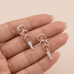 Load image into Gallery viewer, Diamond Serpent Spiral Stud Earrings in 18K Rose Gold