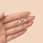 Load image into Gallery viewer, Luminous Teardrop Semi-Precious & Diamond Stud Earrings in 18K Yellow Gold