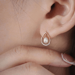 Load image into Gallery viewer, Luminous Teardrop Semi-Precious & Diamond Stud Earrings in 18K Yellow Gold