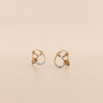 Load image into Gallery viewer, Elegant Sculpted Knot & Halo Diamond Stud Earrings in 18K Rose Gold