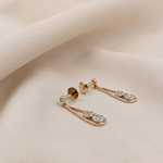 Load image into Gallery viewer, Dewdrop Loop Diamond Dangle Earrings in 18K Rose Gold