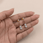 Load image into Gallery viewer, Dewdrop Loop Diamond Dangle Earrings in 18K Rose Gold
