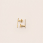 Load image into Gallery viewer, Sleek Diamond Bar Stud Earrings in 18K Yellow Gold