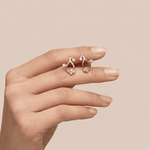 Load image into Gallery viewer, Abstract Floral Swirl Diamond Stud Earrings in 18K Rose Gold