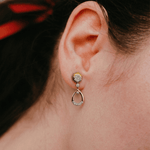 Load image into Gallery viewer, Radiant Teardrop Dangle Diamond Stud Earrings in 18K Yellow Gold