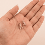 Load image into Gallery viewer, Diamond Infinity Ribbon & Heart Stud Earrings in 18K Rose Gold