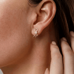 Load image into Gallery viewer, Delicate Ribbon Bow Diamond Stud Earrings in 18K Rose Gold