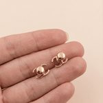 Load image into Gallery viewer, Elegant Interlocking Double Crescent Diamond Stud Earrings in 18K Rose Gold