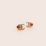 Load image into Gallery viewer, Elegant Interlocking Double Crescent Diamond Stud Earrings in 18K Rose Gold