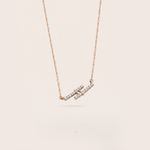 Load image into Gallery viewer, Modern Asymmetrical Double Bar Diamond Necklace in 18K Rose Gold