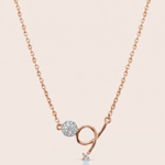 Load image into Gallery viewer, Modern Abstract Loop & Pavé Sphere Diamond Necklace in 18K Rose Gold