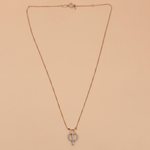 Load image into Gallery viewer, Modern Interlocking Halo & Linear Drop Diamond Necklace in 18K Rose Gold