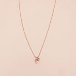 Load image into Gallery viewer, Graceful Floral Teardrop Diamond Necklace in 18K Rose Gold
