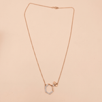 Load image into Gallery viewer, Charming Honeycomb & Bee Diamond Necklace in 18K Rose Gold