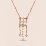 Load image into Gallery viewer, Modern Geometric Diamond Fringe Necklace in 18K Rose Gold