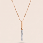 Load image into Gallery viewer, Modern Split Linear Diamond Necklace in 18K Rose Gold