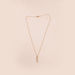 Load image into Gallery viewer, Modern Open Rectangular Diamond Necklace in 18K Rose Gold