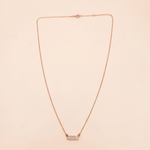 Load image into Gallery viewer, Elegant Pavé Diamond Bar Necklace in 18K Rose Gold