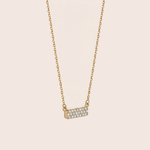 Load image into Gallery viewer, Elegant Pavé Diamond Bar Necklace in 18K Rose Gold