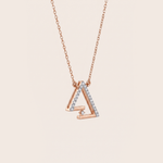 Load image into Gallery viewer, Modern Abstract Triangular Diamond Necklace in 18K Rose Gold