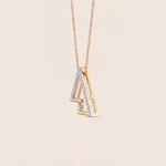 Load image into Gallery viewer, Modern Abstract Triangular Diamond Necklace in 18K Rose Gold