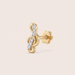 Load image into Gallery viewer, Musical Treble Clef Diamond Nose Pin in 18K Yellow Gold