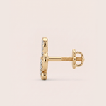 Load image into Gallery viewer, Musical Treble Clef Diamond Nose Pin in 18K Yellow Gold