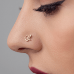 Load image into Gallery viewer, Sacred Om Diamond Solitaire Nose Pin in 18K Yellow Gold
