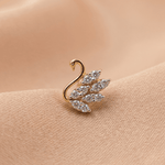 Load image into Gallery viewer, Graceful Diamond Swan Nose Pin in 18K Yellow Gold